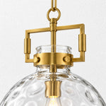 Charger l'image dans la visionneuse de galerie, Modern Hammered Glass Pendant Light with Minimalist Metal Design - Suitable for Kitchen Island