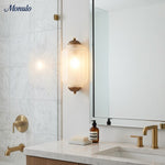 Cargar imagen en el visor de la Galería, Aplique de pared Eloise vintage de vidrio lechoso festoneado: iluminación de acento moderna para baño y dormitorio