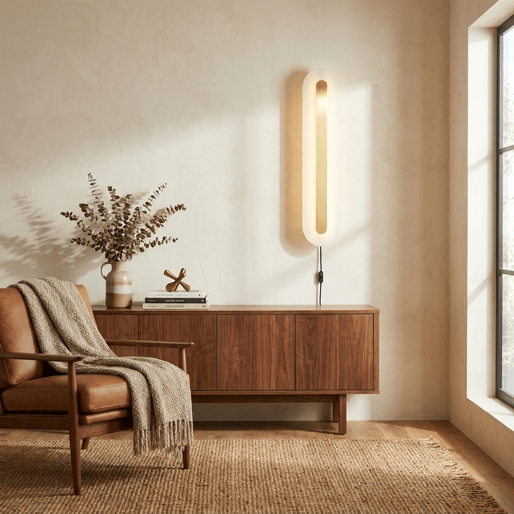 Alabaster Rounded Plug-In Wall Light with Inline Switch - product image 6
