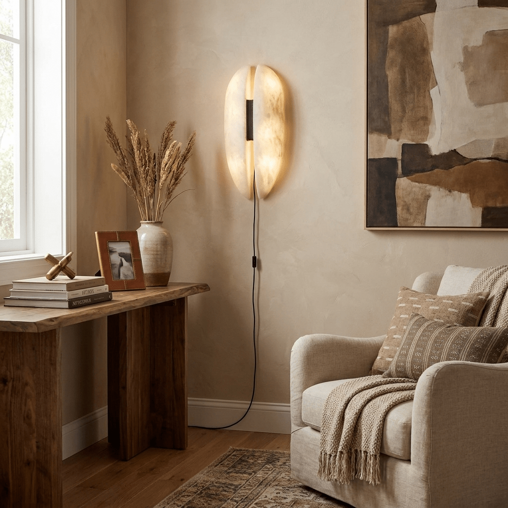 Alabaster Veil Plug-In Wall Light - product image 2