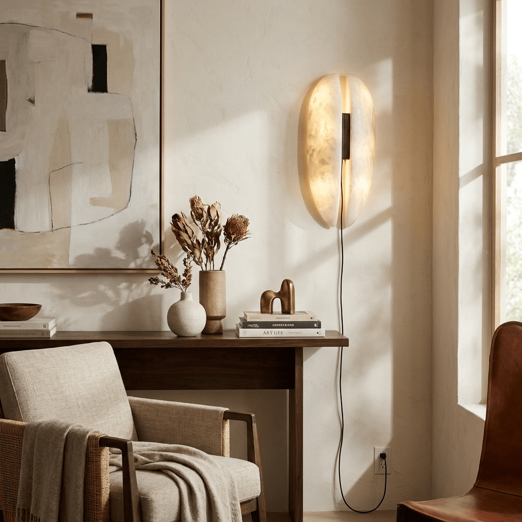 Alabaster Veil Plug-In Wall Light - product image 3