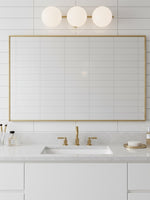 Load image into Gallery viewer, Alessora 3 Light Glass Ball Sconce - Opal Globe Bathroom Light
