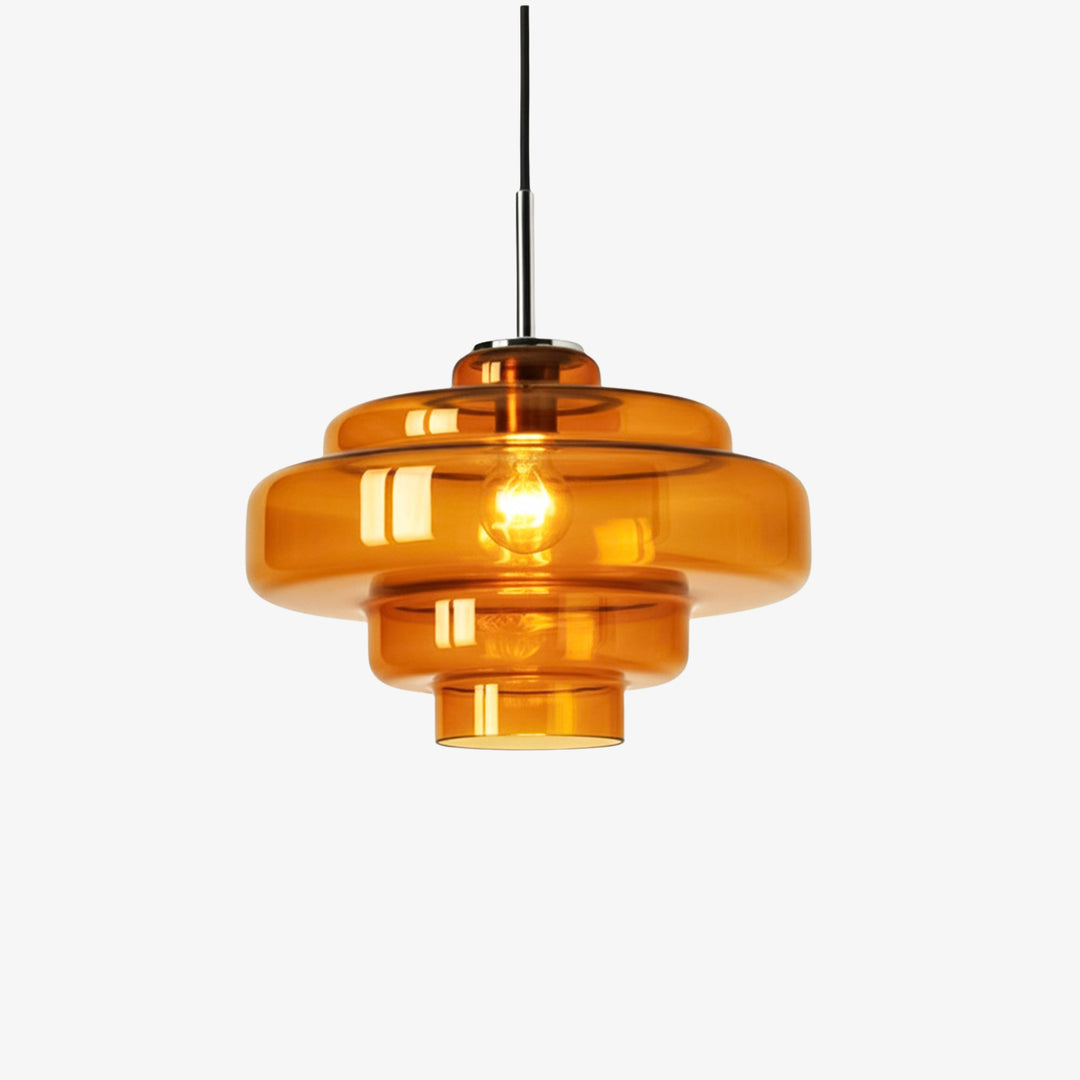 Koloro Colored Glass Shade Pendant Lamp – Adjustable Suspension Modern Interior Lighting Fixture