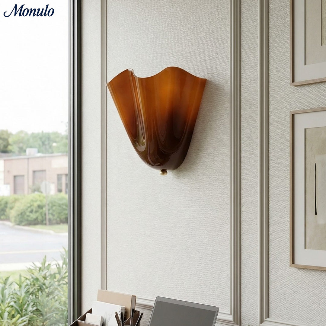 Bellina Elegante Florale Glas-Wandlampe – Moderne Messing-Wandlampe für Schlafzimmer & Flur