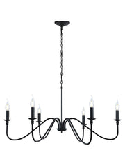 American Simple Vintage Iron Candle Shaped Multi-Head Chandelier