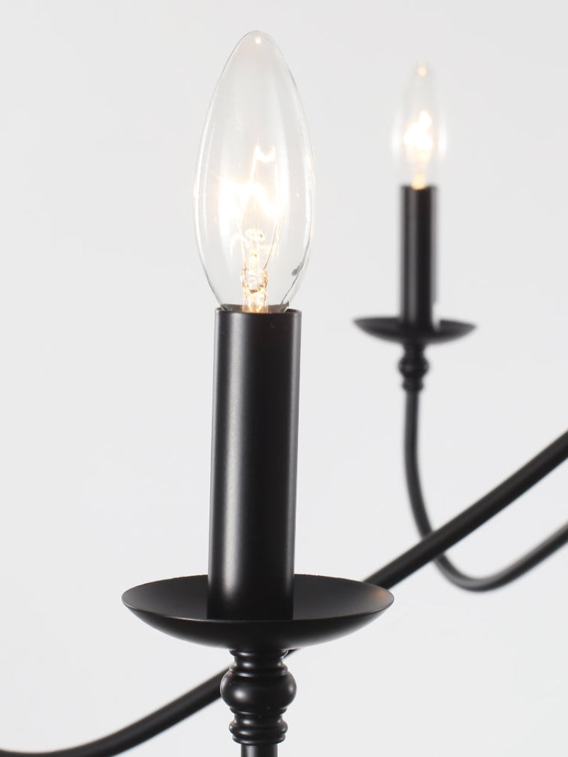 American Simple Vintage Iron Candle Shaped Multi-Head Chandelier