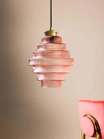 Load image into Gallery viewer, Antique Stripped Bottle Shade Glass Pendant Light
