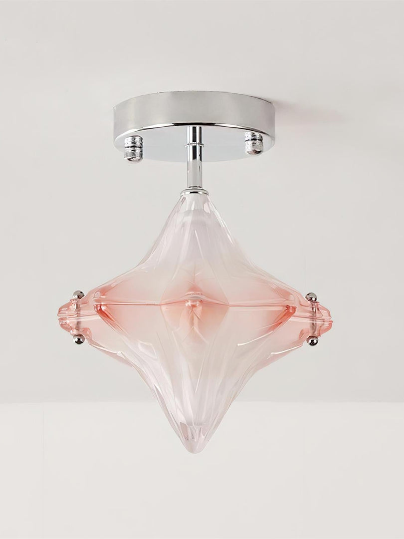 Art Deco Star Ceiling Lamp – Frosted Glass Fixture for Hallway & Entryway – Astris Ceres