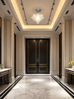 Load image into Gallery viewer, Art Deco Star Ceiling Lamp – Frosted Glass Fixture for Hallway &amp; Entryway – Astris Ceres
