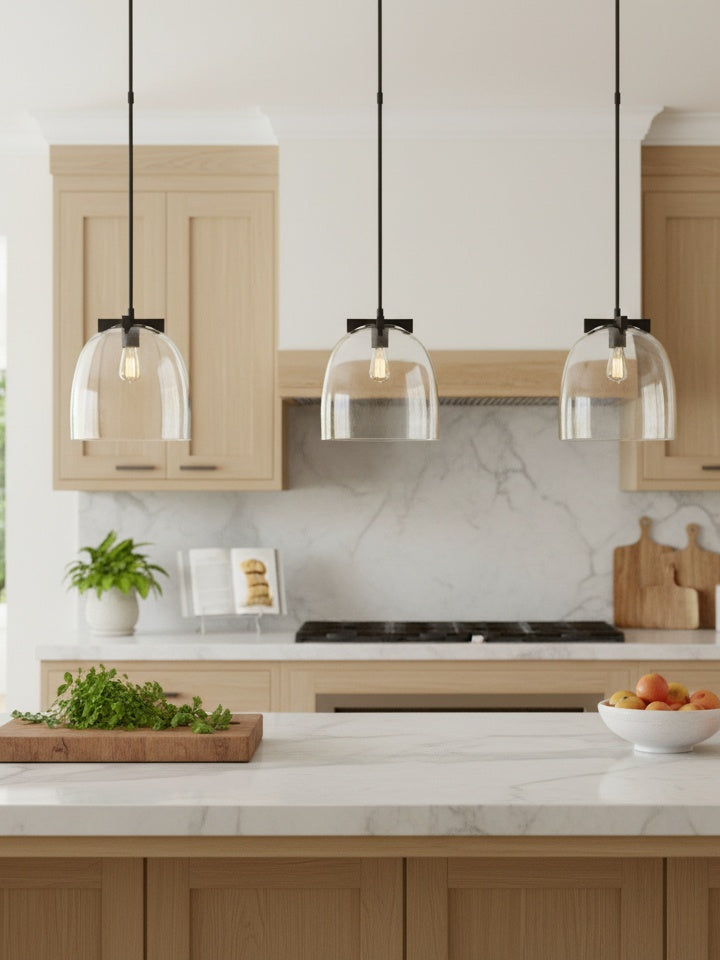 Auria Glass Dome Pendant Light – Clear Glass Elegance For Any Space