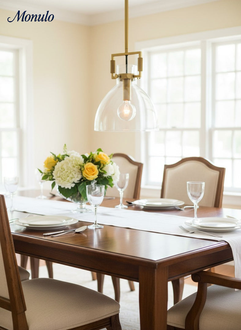 Auria Industrial Classic Filament Glass Globe island Pendant lamp for kitchen, dining table