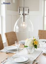 Cargar imagen en el visor de la Galería, Auria Industrial Classic Filament Glass Globe island Pendant lamp for kitchen, dining table
