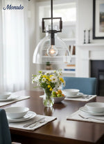 Cargar imagen en el visor de la Galería, Auria Industrial Classic Filament Glass Globe island Pendant lamp for kitchen, dining table
