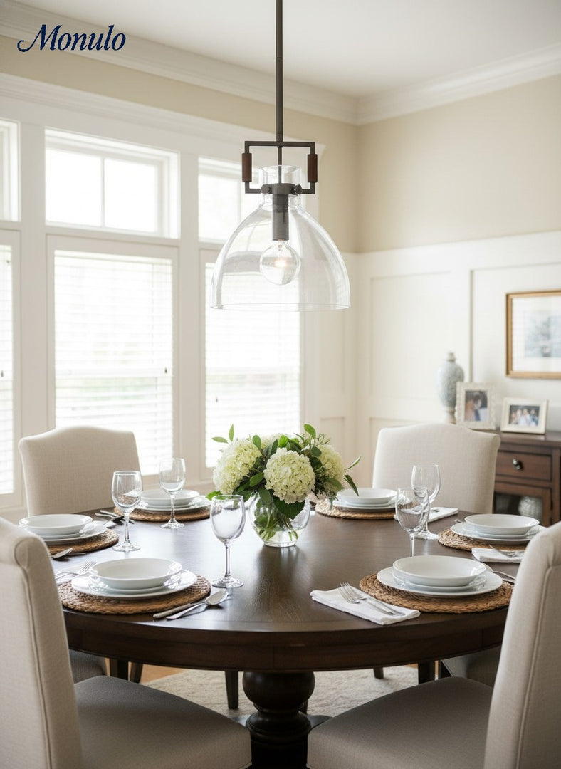 Auria Industrial Classic Filament Glass Globe island Pendant lamp for kitchen, dining table