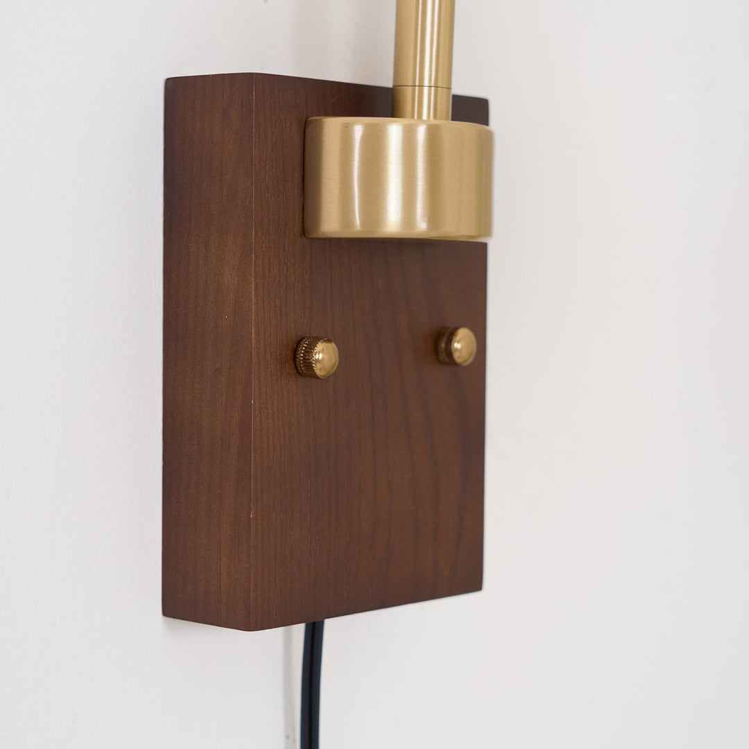 Green Glass Banker-Style Plug-In Wall Lamp product view
