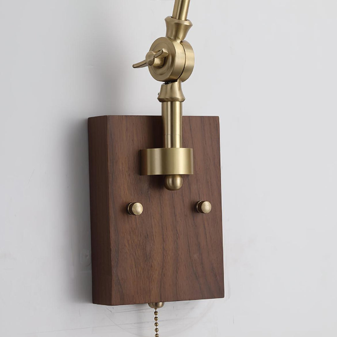 Green Glass Banker-Style Plug-In Wall Lamp product view