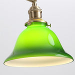Charger l'image dans la visionneuse de galerie, Green Glass Banker-Style Plug-In Wall Lamp product view