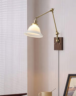 Charger l'image dans la visionneuse de galerie, Green Glass Banker-Style Plug-In Wall Lamp product view