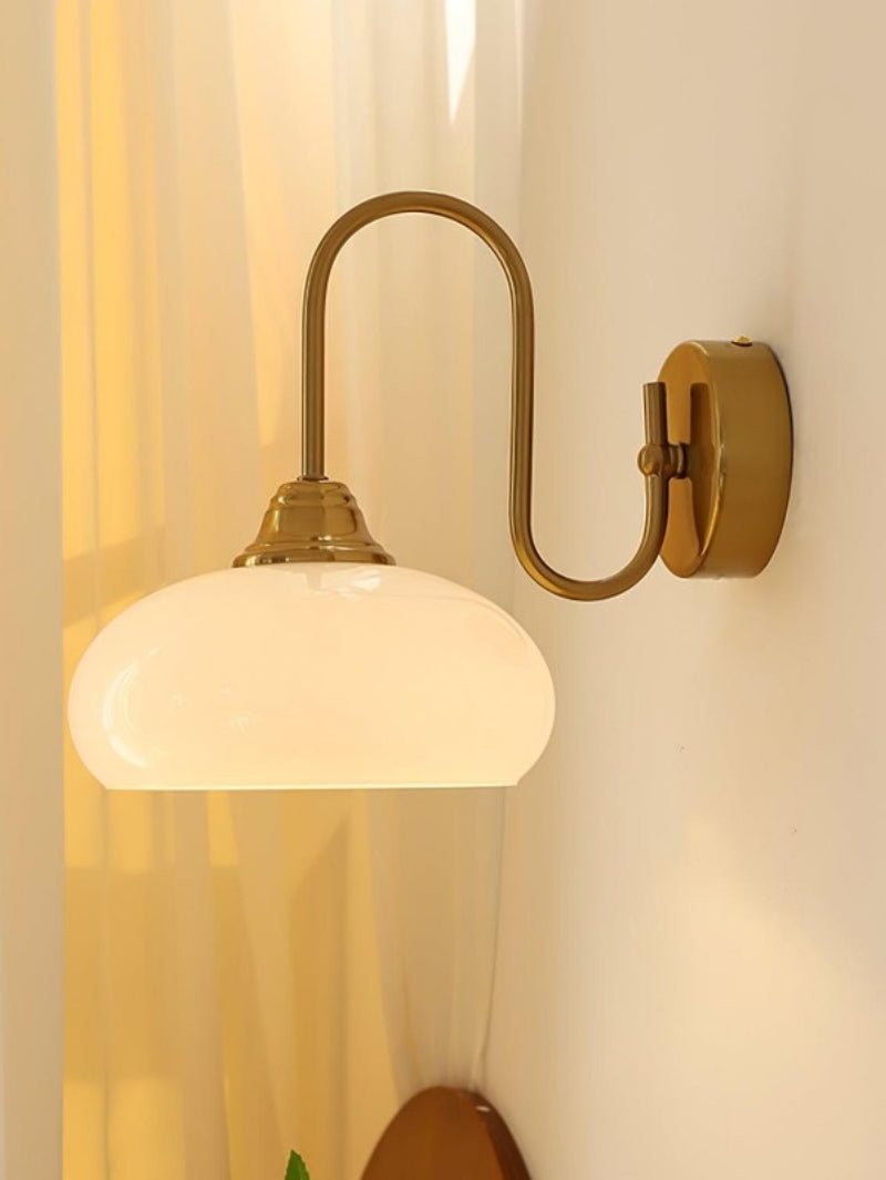 Bauhaus Curved Pole Glass Wall Sconce