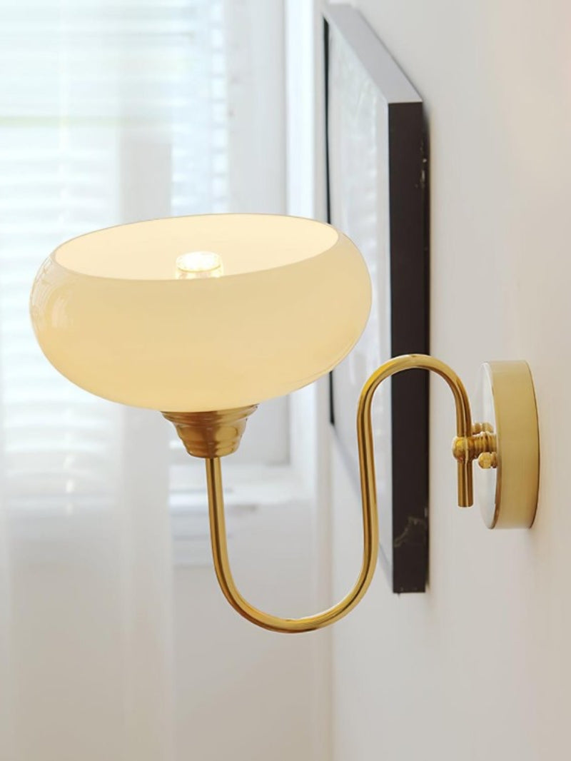 Bauhaus Curved Pole Glass Wall Sconce