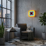 Load image into Gallery viewer, Color-Frame Geometric Plug-In Wall Lamp product view