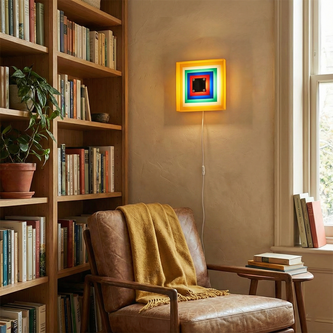 Color-Frame Geometric Plug-In Wall Lamp product view