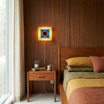 Load image into Gallery viewer, Color-Frame Geometric Plug-In Wall Lamp room scene