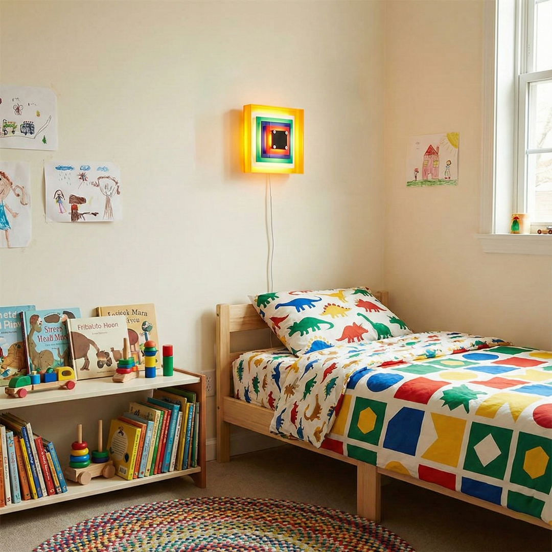 Color-Frame Geometric Plug-In Wall Lamp product view