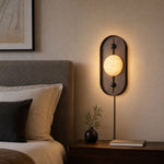 Load image into Gallery viewer, Bezel Alabaster Plug-In Wall Light with Inline Switch - product image 6
