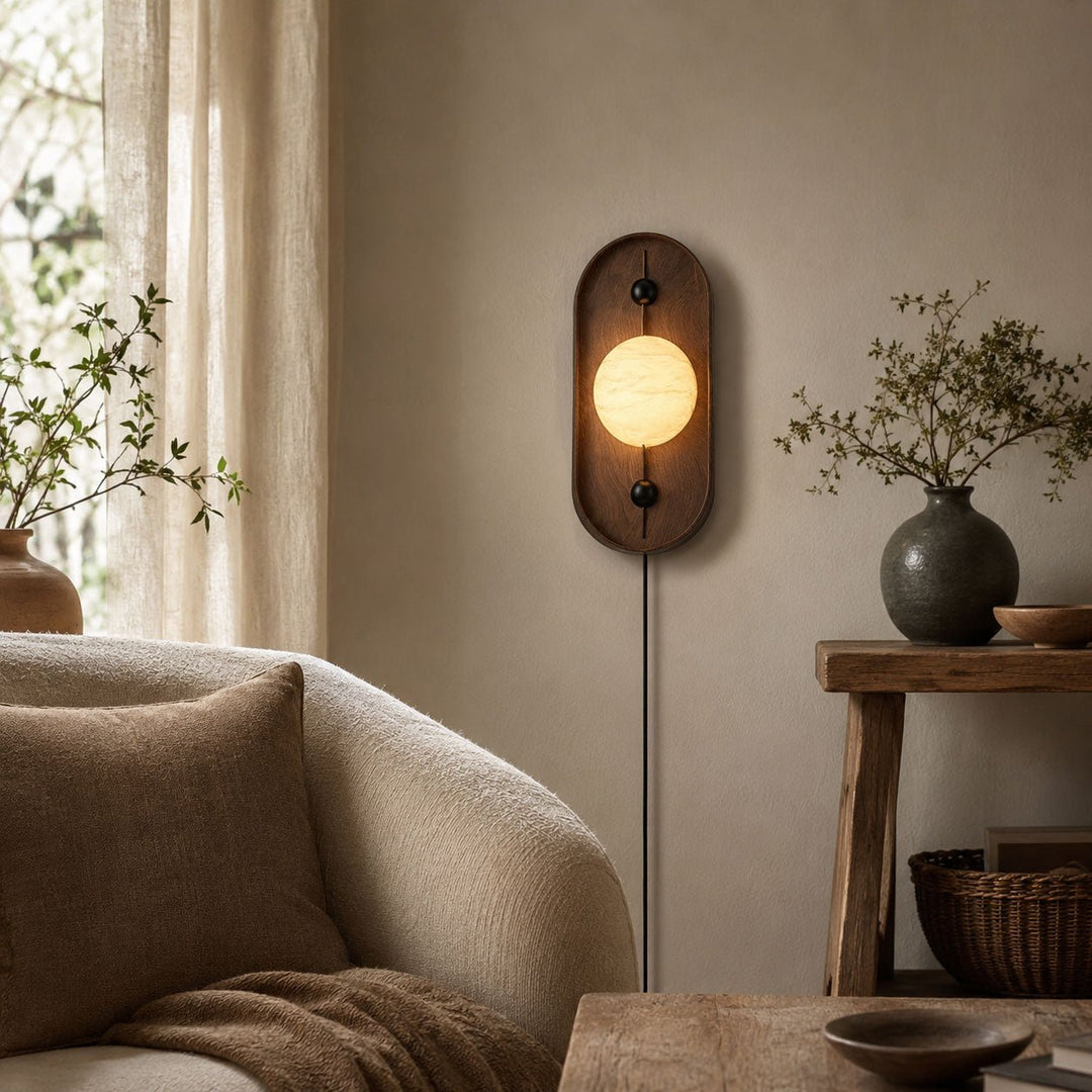 Bezel Alabaster Plug-In Wall Light with Inline Switch - product image 5