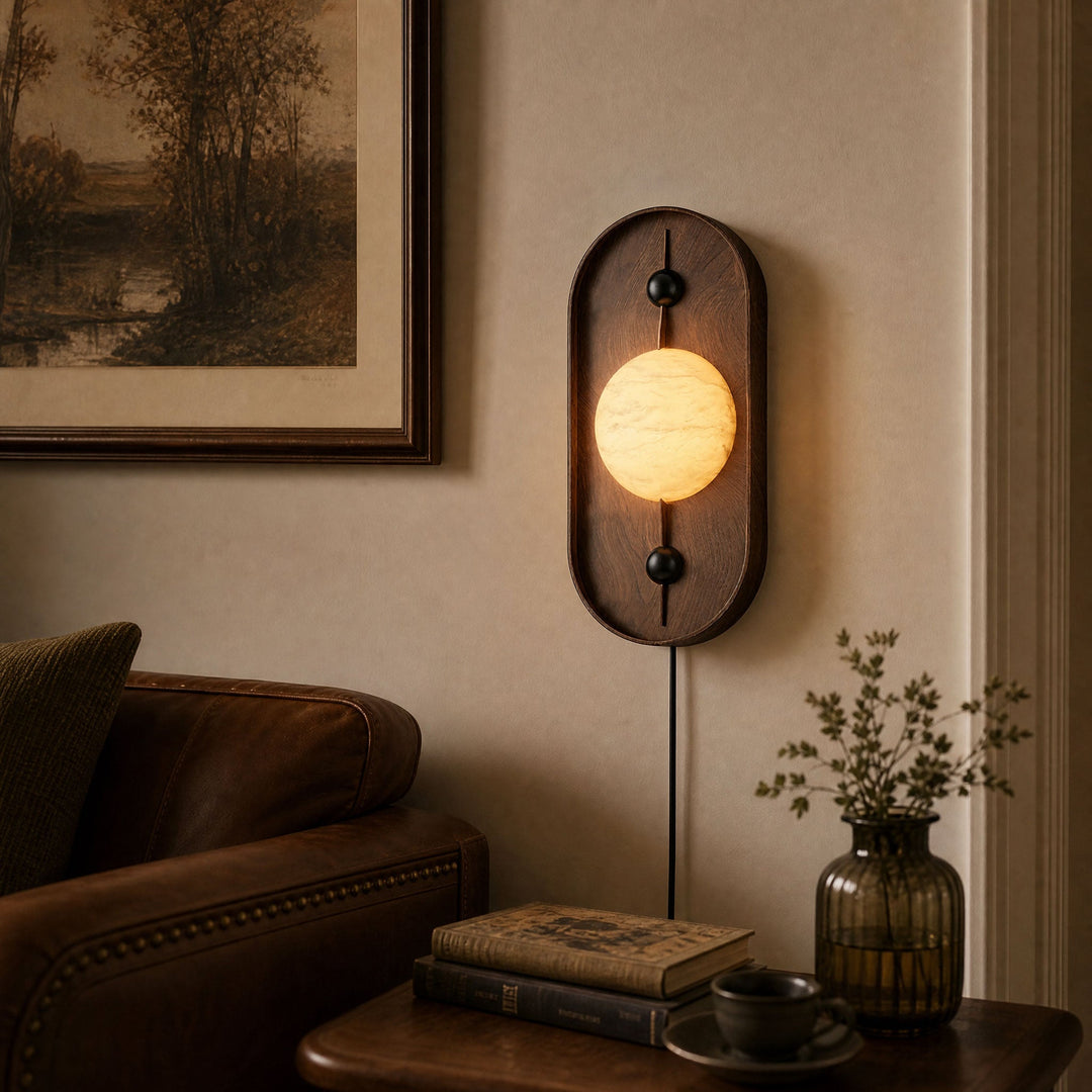 Bezel Alabaster Plug-In Wall Light with Inline Switch - product image 2