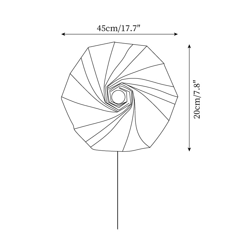 Flower-Fold Fabric Wall Lamp dimension drawing 5