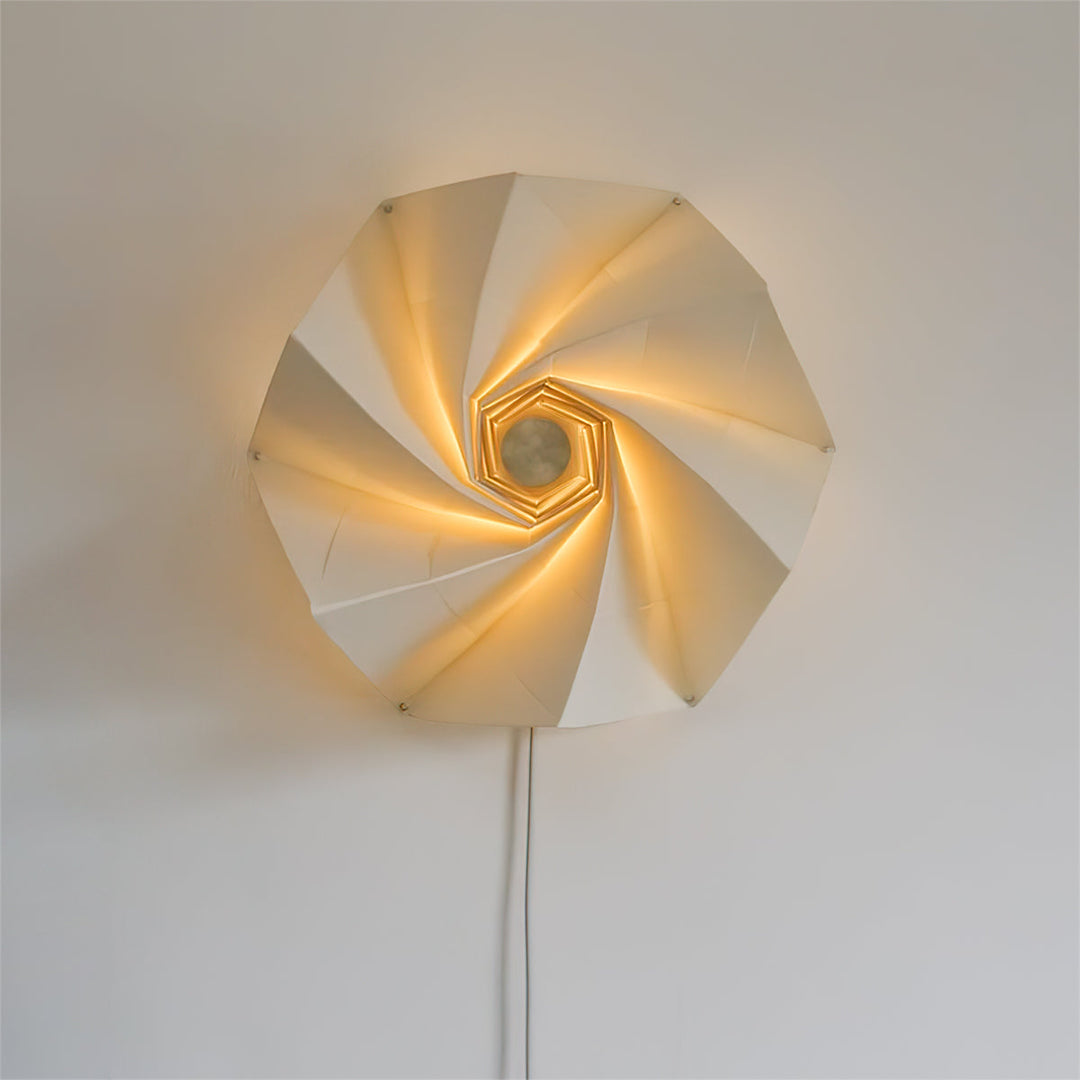 Flower-Fold Fabric Wall Lamp room scene 2