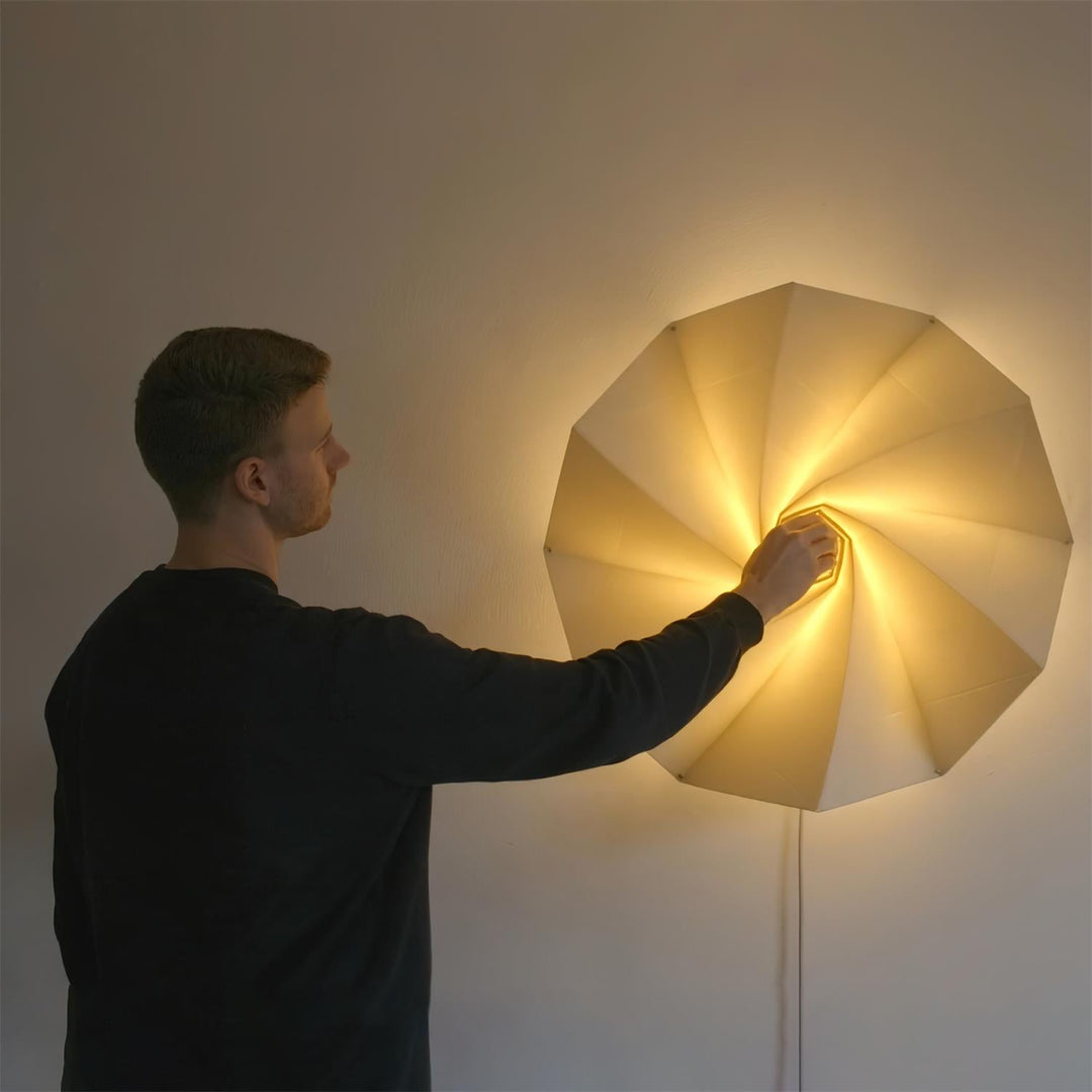 Flower-Fold Fabric Wall Lamp room scene 3