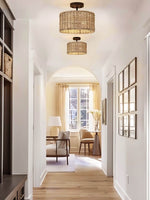 Load image into Gallery viewer, Bohemian Style 2-Light Semi Flush Mount Ceiling Light
