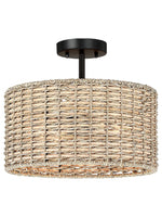 Load image into Gallery viewer, Bohemian Style 2-Light Semi Flush Mount Ceiling Light
