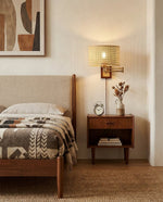 Bild in Gallery-Viewer laden, Woven Rattan Swing-Arm Wall Lamp product view
