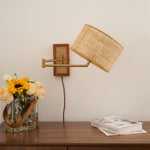 Bild in Gallery-Viewer laden, Woven Rattan Swing-Arm Wall Lamp product view