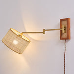 Bild in Gallery-Viewer laden, Woven Rattan Swing-Arm Wall Lamp product view