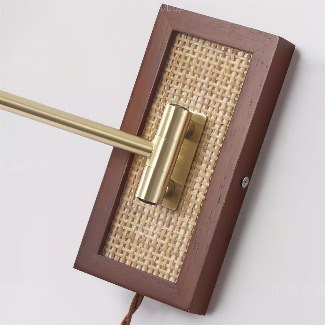 Woven Rattan Swing-Arm Wall Lamp product view