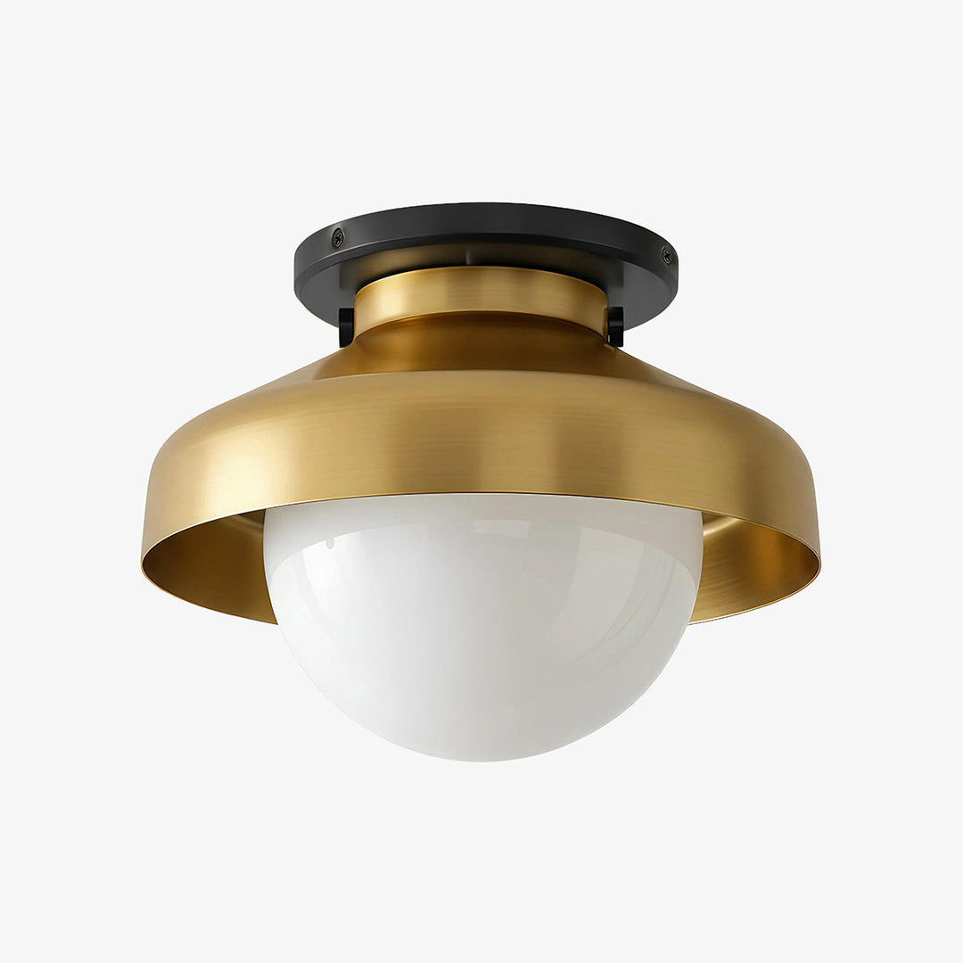 Hanton Aufputz-Deckenleuchte – Modernes minimalistisches Leuchtmittel mit Milchglas- und Metallschirm