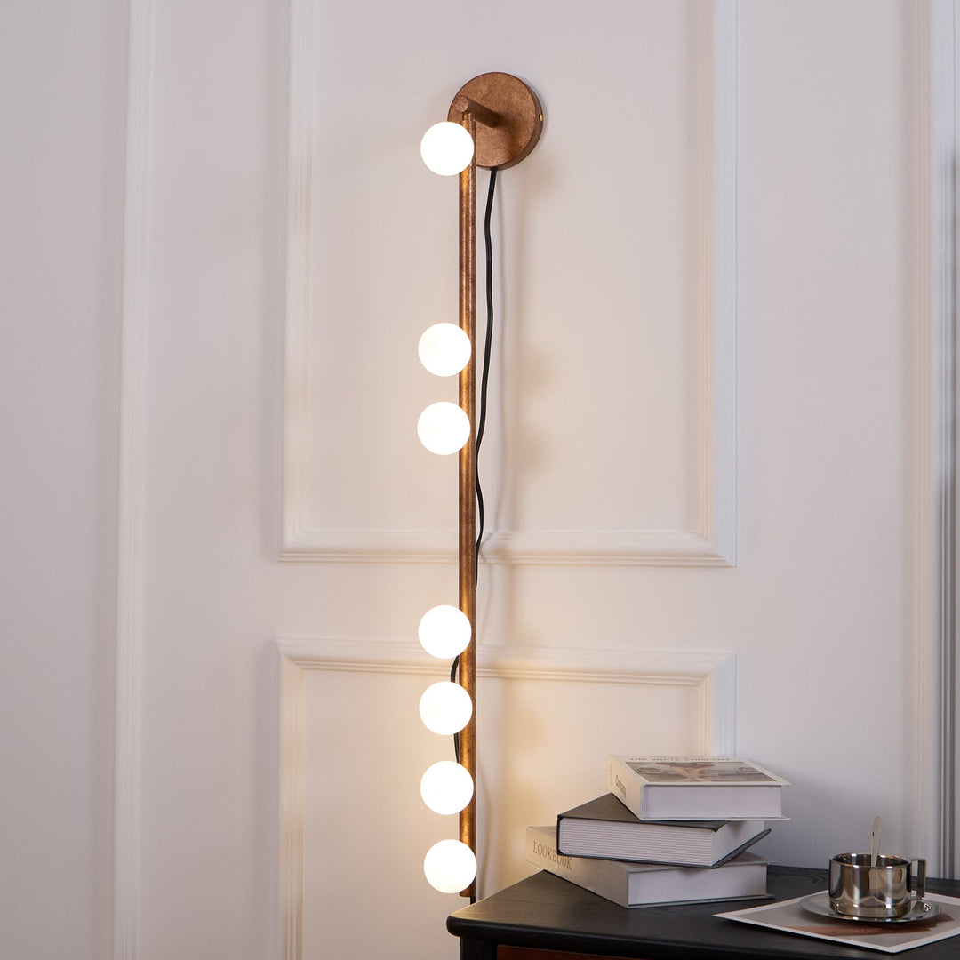 Brass Glass Tube Plug-In Wall Light with Inline Switch - product image 5