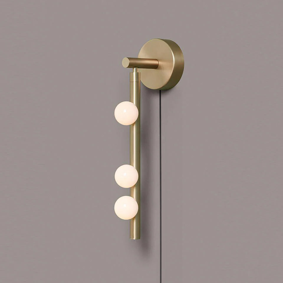 Brass Glass Tube Plug-In Wall Light with Inline Switch - product image 13