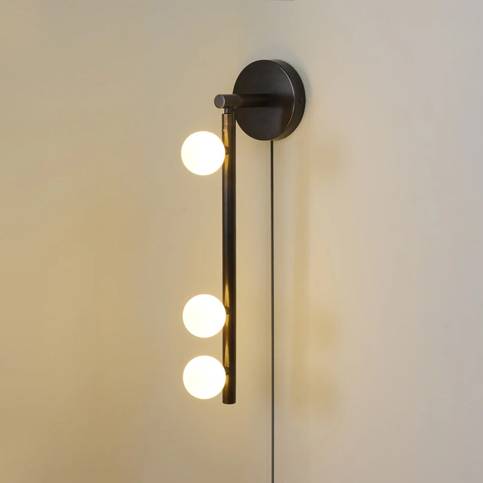 Brass Glass Tube Plug-In Wall Light with Inline Switch - product image 12