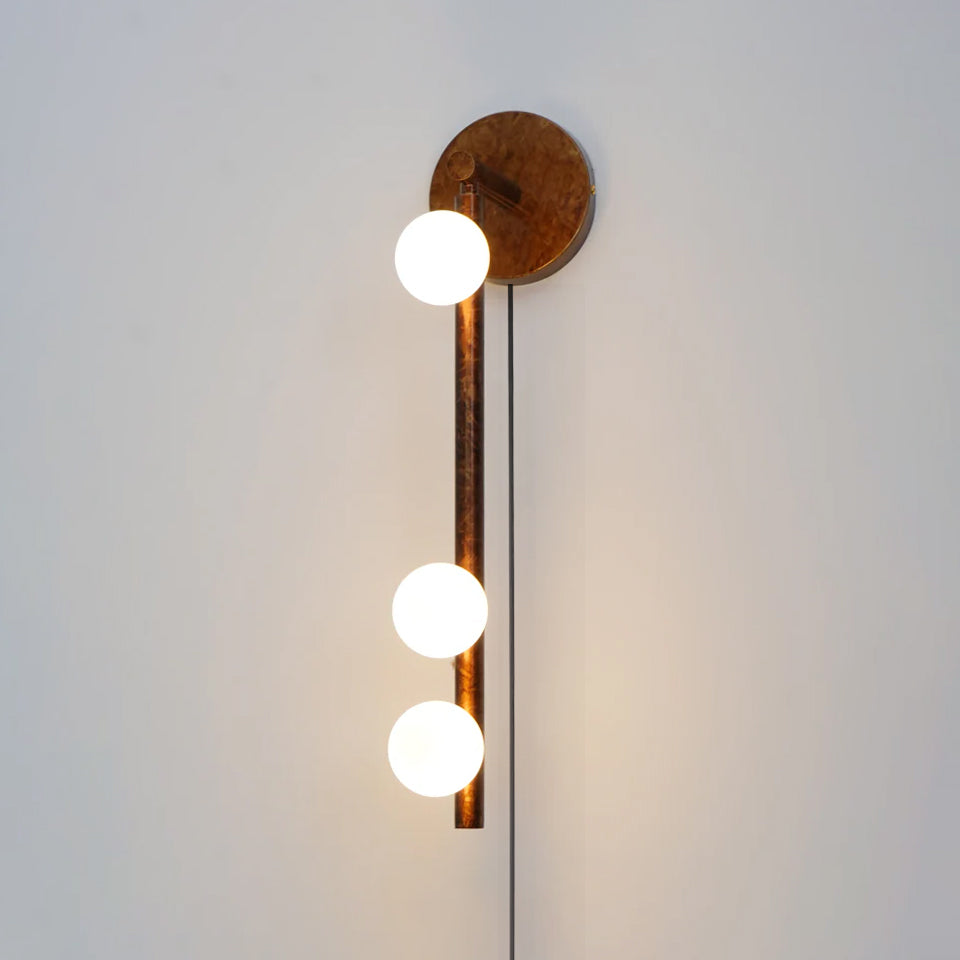 Brass Glass Tube Plug-In Wall Light with Inline Switch - product image 91