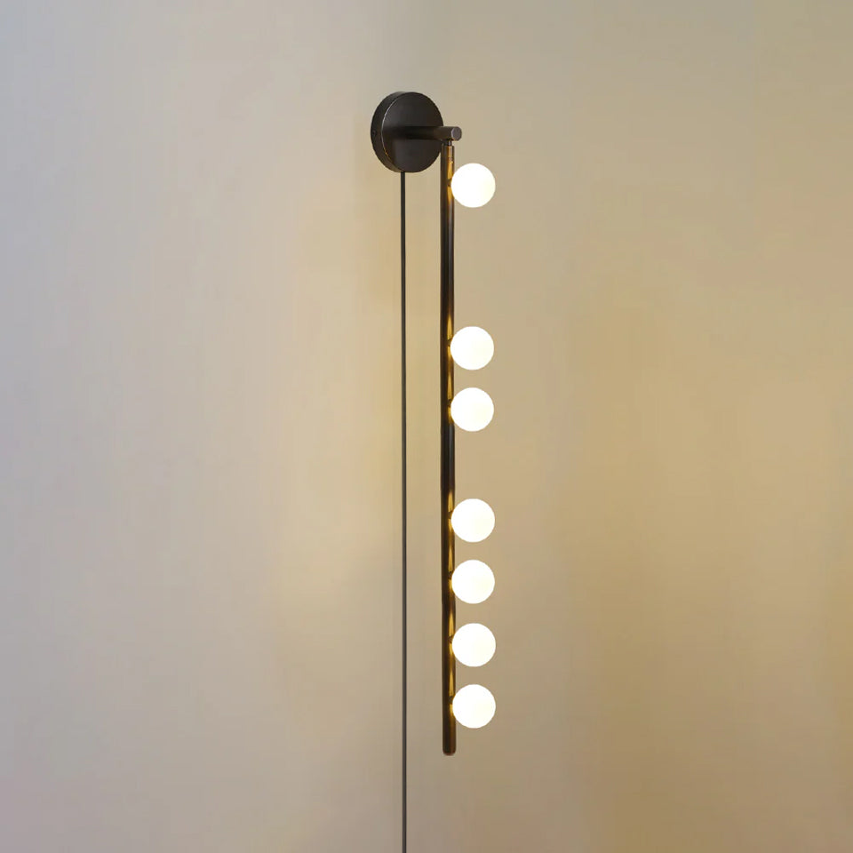 Brass Glass Tube Plug-In Wall Light with Inline Switch - product image 7