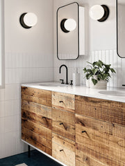 Brelia Compact Round-Back Wall Sconce — Contemporary Globe Lamp for Vanity, Living Room, Hotels