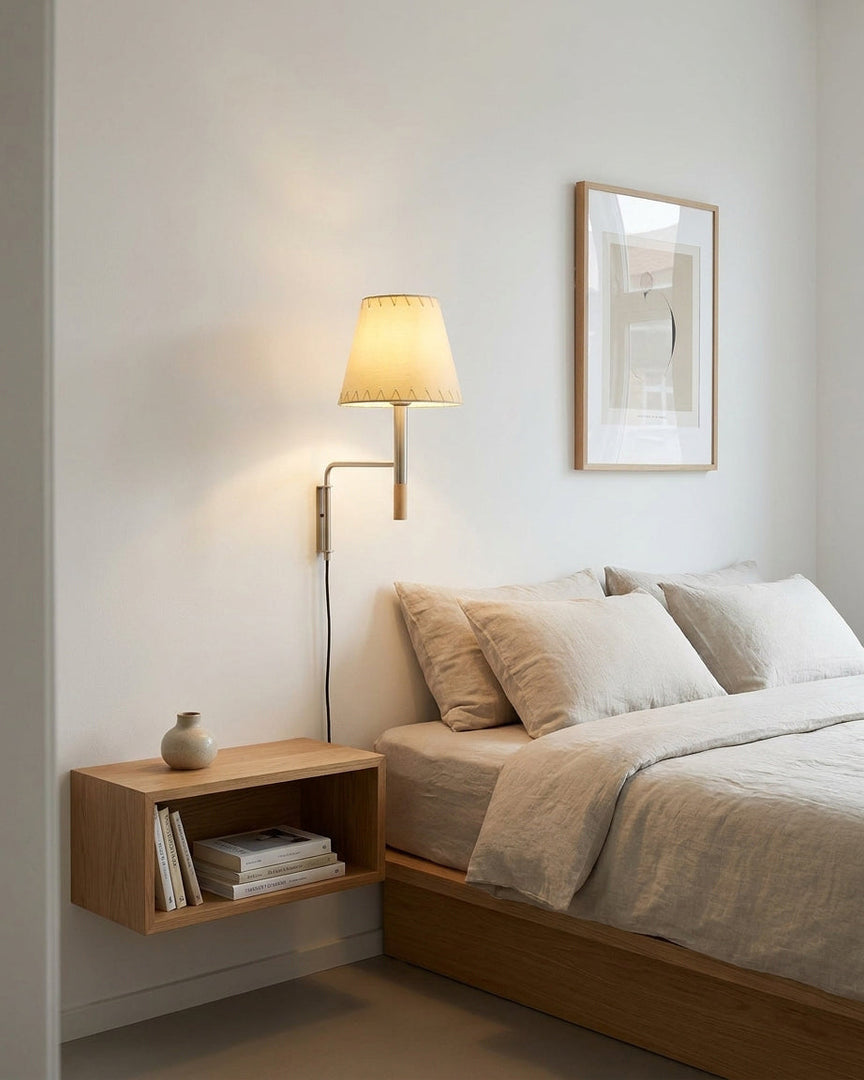 Pleated Shade Swing-Arm Plug-In Wall Sconce - product view 8