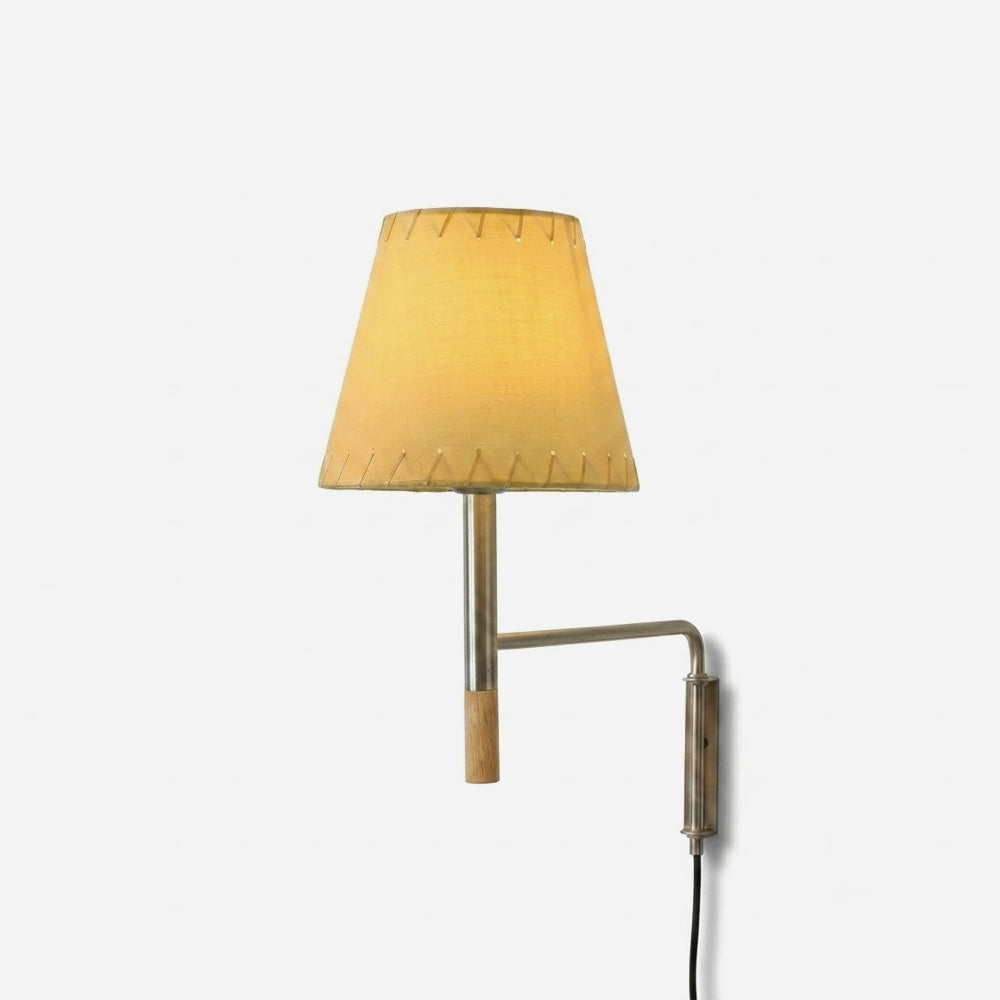 Pleated Shade Swing-Arm Plug-In Wall Sconce - product view 1