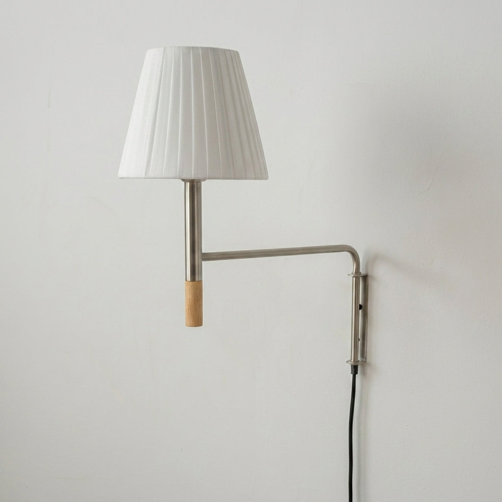 Pleated Shade Swing-Arm Plug-In Wall Sconce - product view 19